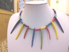 Brand new choker necklace with bright multi coloured spiky beads