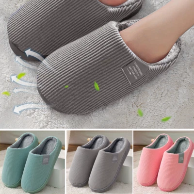 MARKENLOS DAMEN HERREN WINTER WARME HAUSSCHUHE PANTOFFELN SLIPPER SLIP ON SCHLAPPEN.UNISEX