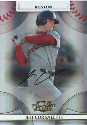 (HCW) 2008 Donruss Threads Gold JEFF CORSALETTI #/975 Auto Signatures - Image 1 of 2
