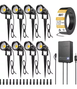 ZUCKEO All-In-One LED Landscape Light Kit 8-Pack Low Voltage Lights, Transformer - Picture 1 of 8
