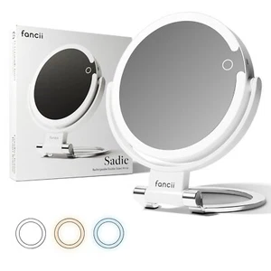 Fancii Travel Magnifying Mirror 10x /1x with Lights, Rechargeable | 9-Inch Ex... - Picture 1 of 8