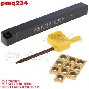 1PC SCLCR1010H06 Lathe Turning Tool Holder Boring Bar + 10PCS CCMT060204 Inserts - Picture 1 of 6