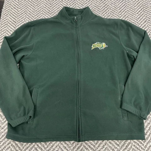 North Dakota State Bison NDSU Full Zip Pullover Fleece Size Large Cover