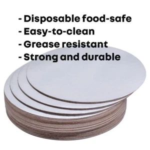 9 inch Round 2-Sides Silver/Black Solid Food-Graded Sturdy Cake Boards 2mm Th... - Picture 1 of 5