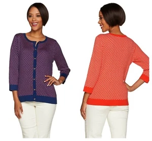 C. WONDER FRENCH NAVY JACQUARD STRICK CARDIGAN MIT JACQUARDMUSTER Gr. XS NEU - Bild 1 von 2