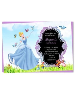 Digital Princess Birthday Invitations / Announcement with Thank You Card - Picture 1 of 3