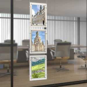 3PCS A3 Real Estate Window Hanging Led Backlit Picture Frame Display Sign Holder - Picture 1 of 19