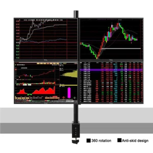 Monitorhalterung 4-Fach-Monitor Schwenkarm Tisch Halterung Halter Ständer 10-27" - Afbeelding 1 van 12