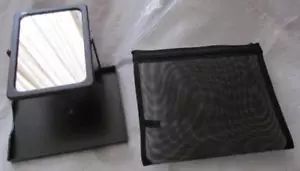 Mary Kay Kosmetik Schminkspiegel schwarz klappbar Reisespiegel mit Netztasche x 2 Stück - Bild 1 von 2