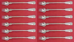 Shell and Thread by Tiffany and Co Sterling Silver Cocktail Fork Set 12 pcs 6" - Picture 1 of 3