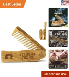 Premium Sandelholz 4 Zoll klappbarer Bartkamm für Männer - Grooming Essential - Bild 1 von 10