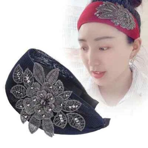 Non-Slip Headband Hair Band Breathable and Simple Large Flower Wide-Brimmed - Picture 1 of 21
