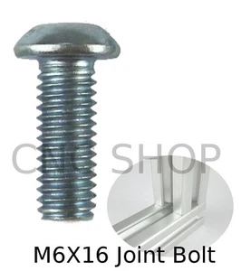 M6X16 Angle Joiner Joint Bolt ALUMINIUM T-SLOT FRAME PROFILE EXTRUSION 2020 CNC - Picture 1 of 7
