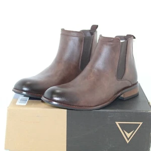 VANCE CO. men's LANDON dress ankle boots shoe size 10.5 M brown faux leather NEW - Picture 1 of 6
