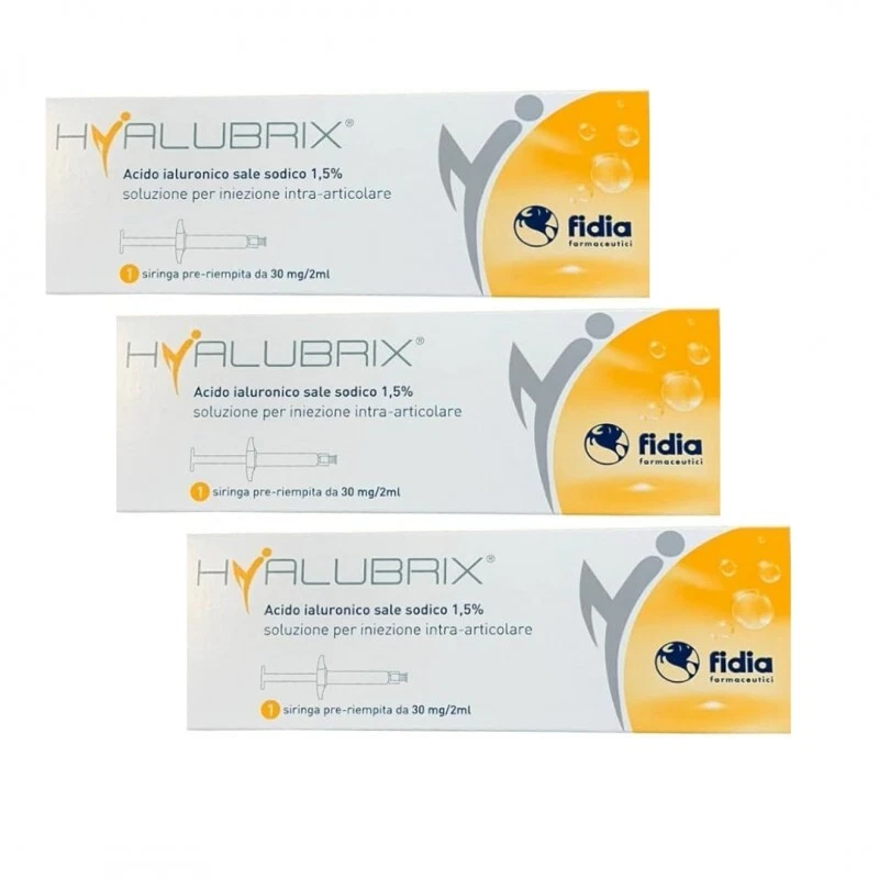 Hyalubrix 3 Siringhe Preriempite 30 mg/2 ml Acido Ialuronico Sale Sodico 1,5% - Immagine 1 di 1