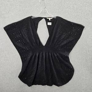Victorias Secret Women Swimwear Small Black Beach Coverup Crochet V Neck - Picture 1 of 7