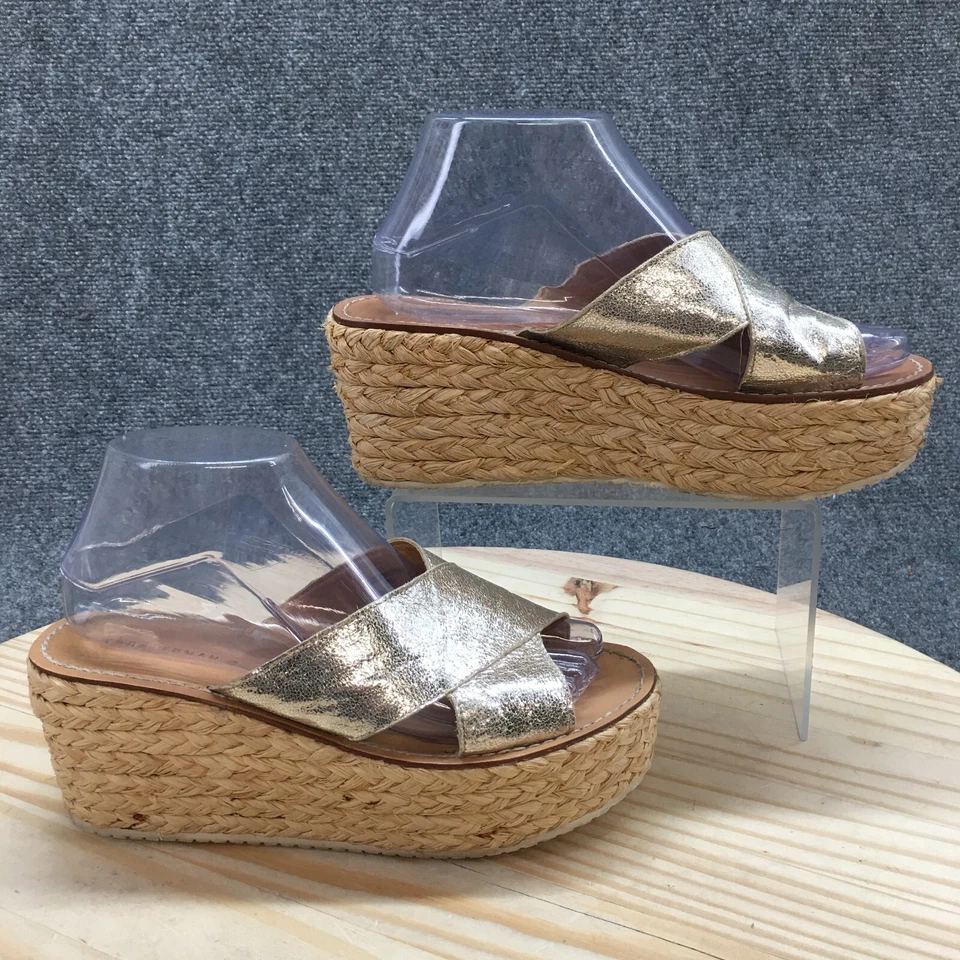 Sandalias Zara Mujer 38 Alpargata Plateadas Sin Cordones Informales Punta Abierta Tacones de Cuña Foto 1 de 4