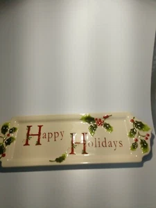 Christmas St. Nicholas Square Platter Holly Jolly Tray - Picture 1 of 4