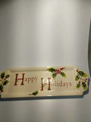 Christmas St. Nicholas Square Platter Holly Jolly Tray  - Image 1 of 4