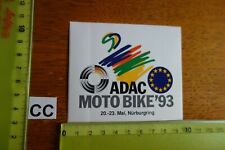 Alter Aufkleber Motorrad Veranstaltung ADAC MOTO BIKE '93 Nürburgring