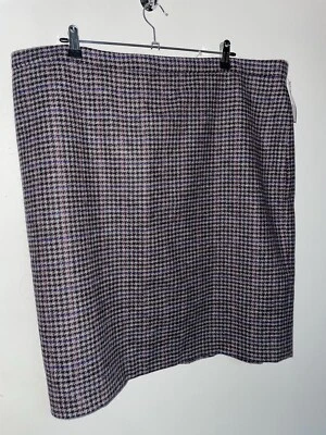 Pure Collection Skirt Sz 24 Houndstooth Wool Blend Pencil Straight RRP £89 - Image 1 of 4