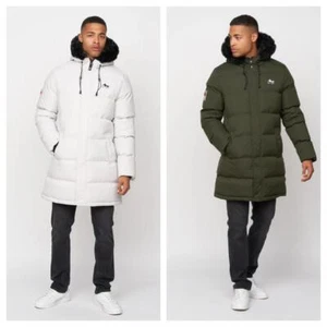 Mens Branded BORN RICH Mid Length Hooded Full Zip Parka Winter Coat Size S - 2XL - Picture 1 of 11