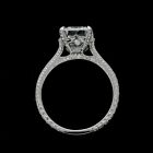 14K Yellow Gold Cathedral Vintage Asscher Forever One Moissanite  Ring 