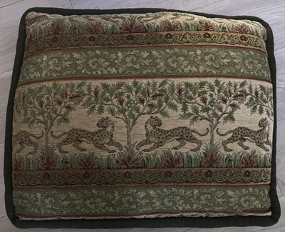 Deco Throw Pillow Large Moroccan Vintage Kilim Cushion 22"x 26" Tiger Cat - Image 1 of 3