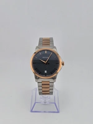Gucci G-Timeless YA126446 Two-Tone Bracelet Grey Dial Men's  Watch ⌚ - Image 1 of 4