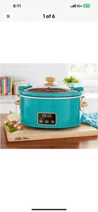 Digital Slow Cooker Programmable Large Crock Pot Electric 6 QT with Locking Lid - Picture 1 of 2