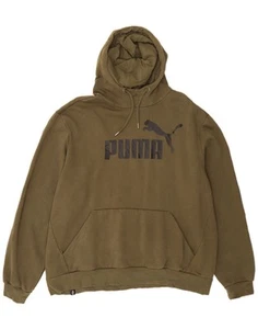 PUMA Mens Graphic Hoodie Jumper 2XL Khaki Cotton V302 - Picture 1 of 3