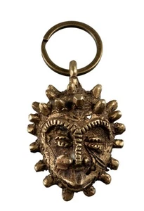 Schlüsselanhänger Maske Afrikanisch Traditionell Alloy Kupfer - Münze Einmalig - Picture 1 of 4