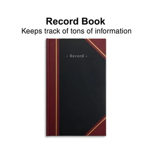 MyOfficeInnovations Black Record Book 11-3/4" x 7-1/4" 217919 - Picture 1 of 3