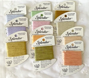 Rainbow Gallery Needlepoint Embroidery Thread Lot of 11 Splendor Pastel Colors - Picture 1 of 5