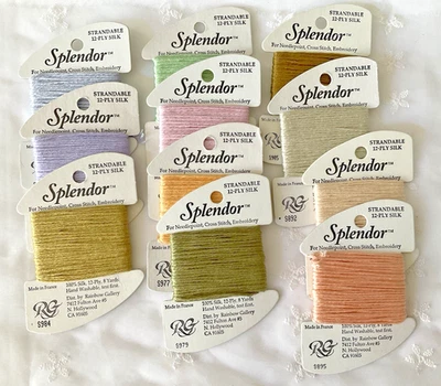 Rainbow Gallery Needlepoint Embroidery Thread Lot of 11 Splendor Pastel Colors - Image 1 of 4