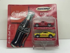 Matchbox ⚡ 1970's Coke Collection 1970 Chevy El Camino & 1970 Ford Boss Mustang - Picture 1 of 6