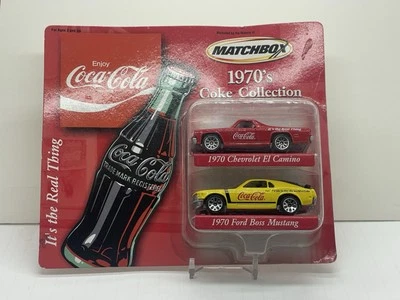 Matchbox ⚡ 1970's Coke Collection 1970 Chevy El Camino & 1970 Ford Boss Mustang - Image 1 of 4