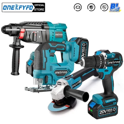 4 IN1 Tool Sets Brushless Cordless Angle Grinder/Hammer Drill/Jigsaw  - Image 1 of 4