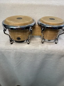 Latin Percussion LM199AW Mini Tunable Bongos Table Top Handcrafted - Picture 1 of 7