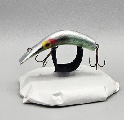 Señuelo de pesca vintage Kautzky Lazy Ike - 3 madera plata negro verde crankbait Foto 1 de 4