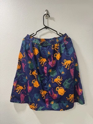 MODCLOTH Skirt Monkey Print Aline Large Womens Casual Novelty Unique Fun Pattern - Image 1 of 4