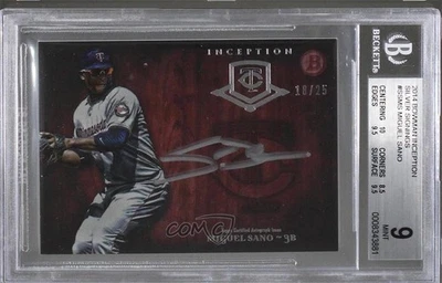 2014 Bowman Inception Silver Signings /25 Miguel Sano #SS-MS BGS 9 MINT Auto - Image 1 of 2