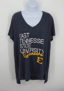 East Tennessee State University Buccaneers Ladies Champion V-Neck Navy T-Shirt X - Picture 1 of 4