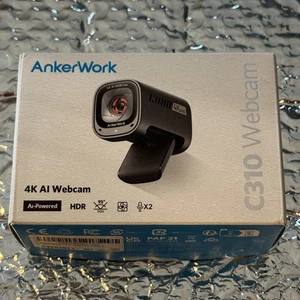 AnkerWork C310 Webcam Caméra 4K avec Housse AI Auto Focus AI Micro Antibruit - Photo 1/7