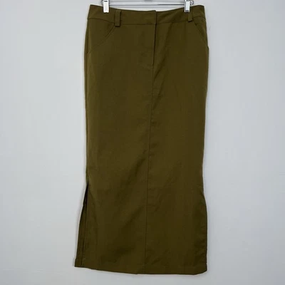 Urban Outfitters Talla M Verde Oliva Blair Lápiz Midi Falda Safari Utilidad Foto 1 de 4