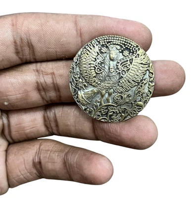 Antiguo Antiguo Hermoso Latón Raro Corona Reina Anillo Joyería, Coleccionable Foto 1 de 4