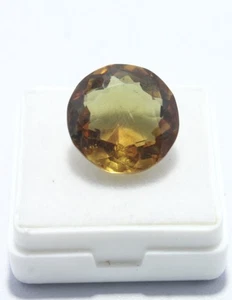15.70Ct Natural Citrine Gemstone | Brilliant Cut | Golden Yellow | Certified - Picture 1 of 8