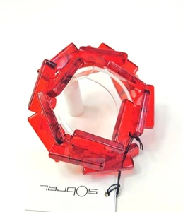 Sobral Neoconcretismo 1WJP Pradaruga Red Beads Artist Made Stretch Bracelet - Picture 1 of 6