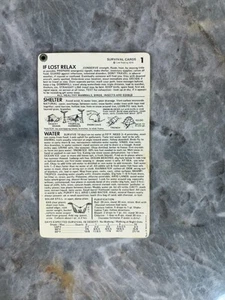 Vintage Lee Nading Plastik Survival Karten 1976 Jagd Camping Tasche Handbuch - Bild 1 von 3