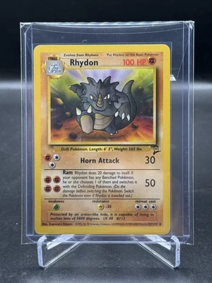 Pokémon 2000 POKEMON BASE SET 2 RHYDON 59/130 UNCOMMON NM Unlimited Vintage TCG - Image 1 of 2